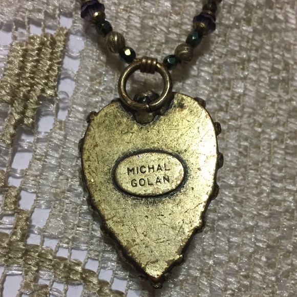 Vintage Michal Golan Crystal Heart Necklace - Picture 7 of 9